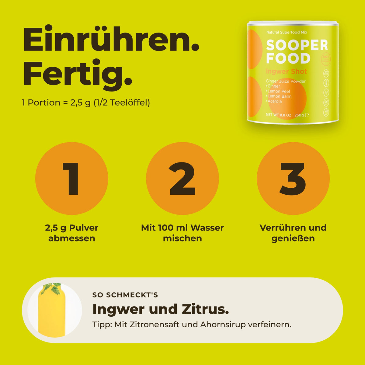 Ingwer Shot - Anwendung
